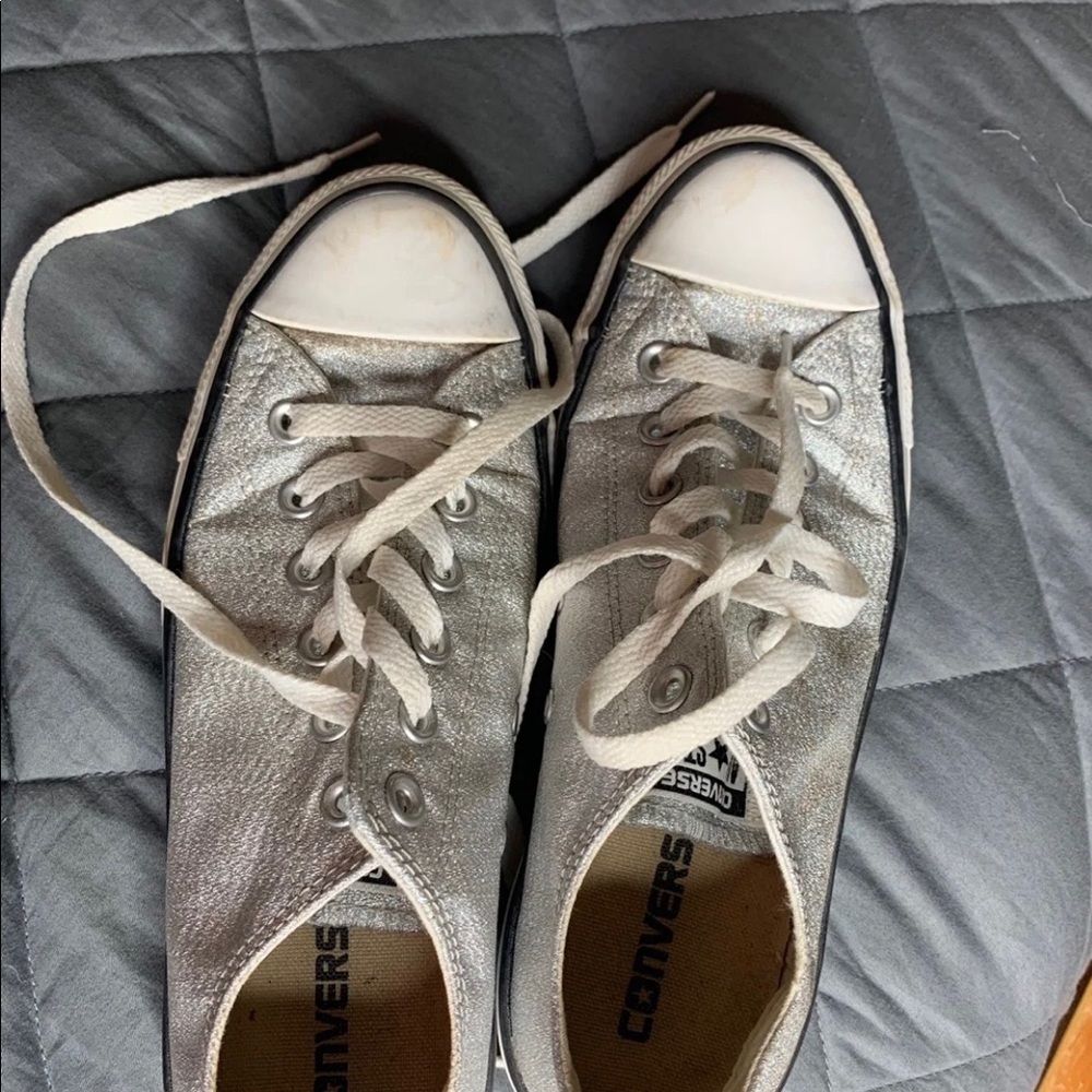 SILVER SPARKLE LOWTOP CONVERSE